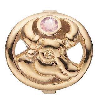 Christina Collect silver plated Taurus Zodiac with pink stone (Apr 20 - May 20)